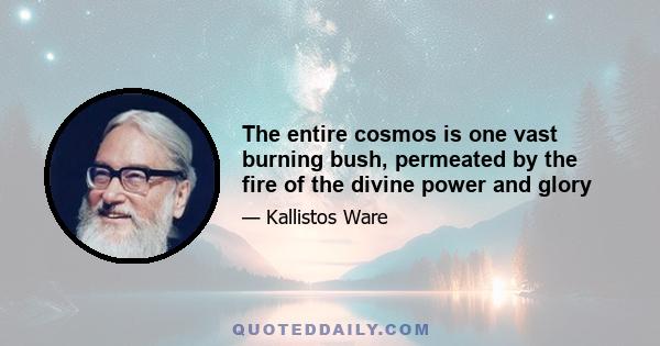 The entire cosmos is one vast burning bush, permeated by the fire of the divine power and glory