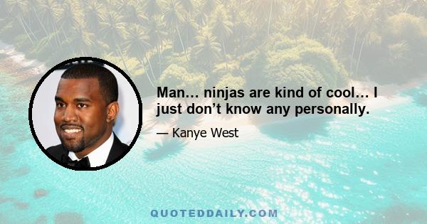 Man… ninjas are kind of cool… I just don’t know any personally.