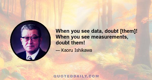 When you see data, doubt [them]! When you see measurements, doubt them!