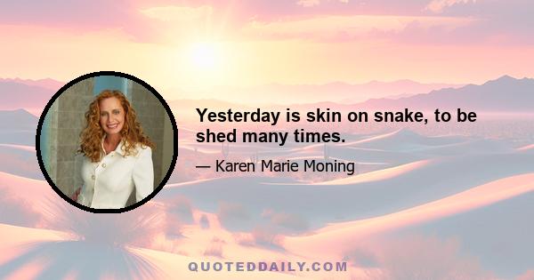 Yesterday is skin on snake, to be shed many times.