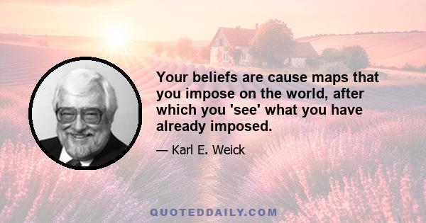 Your beliefs are cause maps that you impose on the world, after which you 'see' what you have already imposed.