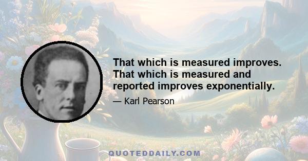 That which is measured improves. That which is measured and reported improves exponentially.