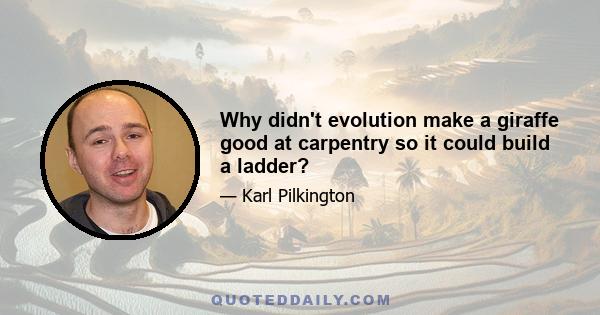 Why didn't evolution make a giraffe good at carpentry so it could build a ladder?