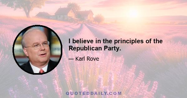 I believe in the principles of the Republican Party.