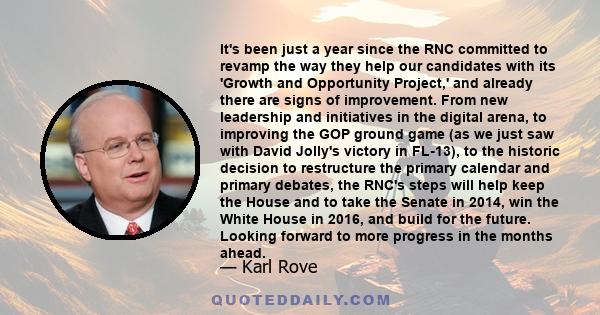 It's been just a year since the RNC committed to revamp the way they help our candidates with its 'Growth and Opportunity Project,' and already there are signs of improvement. From new leadership and initiatives in the