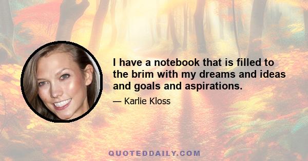 I have a notebook that is filled to the brim with my dreams and ideas and goals and aspirations.