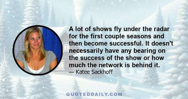 A lot of shows fly under the radar for the first couple seasons and then become successful. It doesn't necessarily have any bearing on the success of the show or how much the network is behind it.