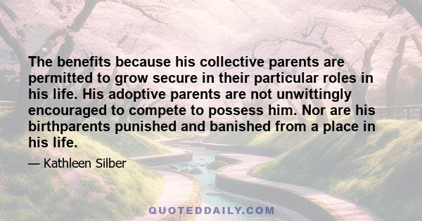 The benefits because his collective parents are permitted to grow secure in their particular roles in his life. His adoptive parents are not unwittingly encouraged to compete to possess him. Nor are his birthparents