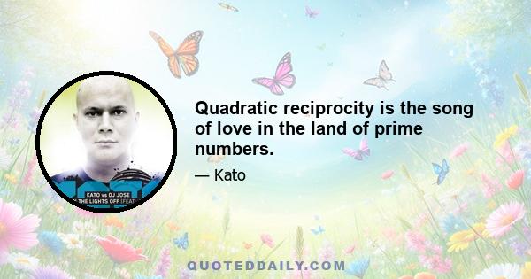 Quadratic reciprocity is the song of love in the land of prime numbers.