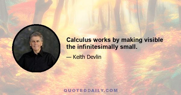 Calculus works by making visible the infinitesimally small.