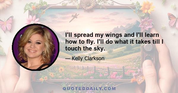 I'll spread my wings and I'll learn how to fly. I'll do what it takes till I touch the sky.