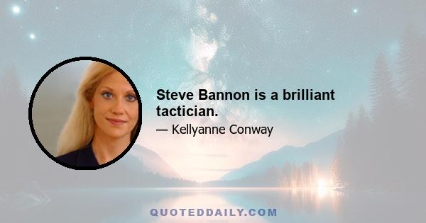 Steve Bannon is a brilliant tactician.