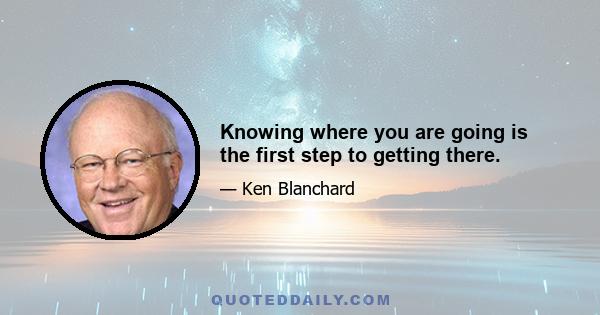 Knowing where you are going is the first step to getting there.