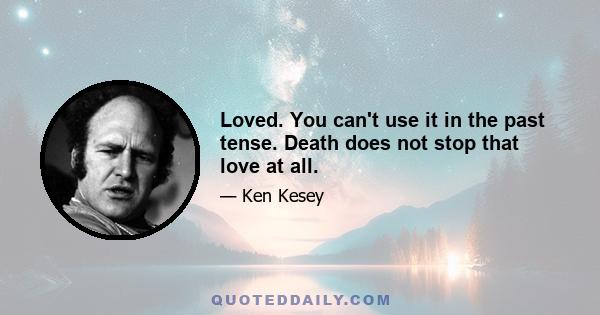 Loved. You can't use it in the past tense. Death does not stop that love at all.