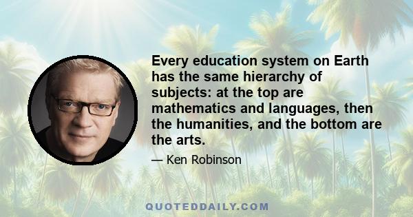 Every education system on Earth has the same hierarchy of subjects: at the top are mathematics and languages, then the humanities, and the bottom are the arts.