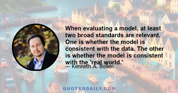 When evaluating a model, at least two broad standards are relevant. One is whether the model is consistent with the data. The other is whether the model is consistent with the 'real world.'