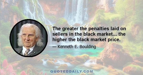 The greater the penalties laid on sellers in the black market... the higher the black market price.