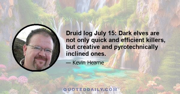 Druid log July 15: Dark elves are not only quick and efficient killers, but creative and pyrotechnically inclined ones.