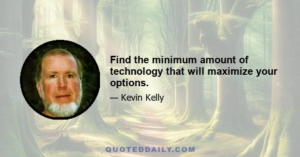 Find the minimum amount of technology that will maximize your options.