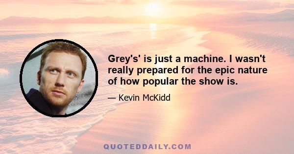 Grey's' is just a machine. I wasn't really prepared for the epic nature of how popular the show is.