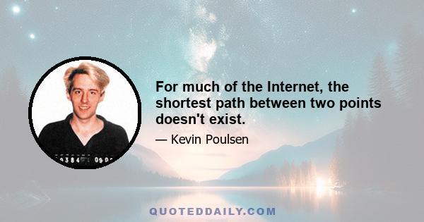 For much of the Internet, the shortest path between two points doesn't exist.