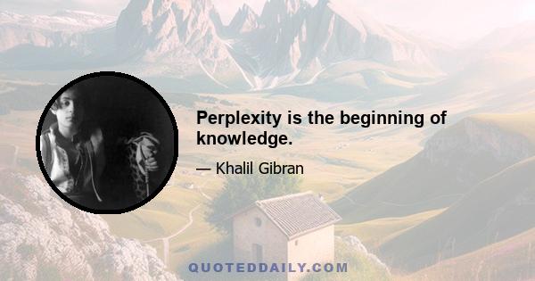 Perplexity is the beginning of knowledge.