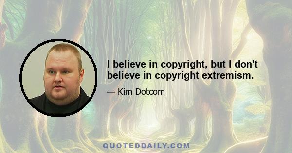 I believe in copyright, but I don't believe in copyright extremism.