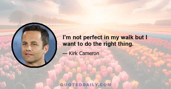 I'm not perfect in my walk but I want to do the right thing.