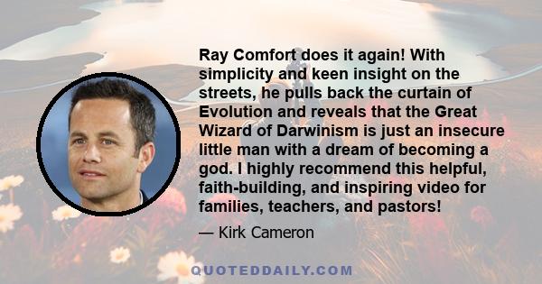 Ray Comfort does it again! With simplicity and keen insight on the streets, he pulls back the curtain of Evolution and reveals that the Great Wizard of Darwinism is just an insecure little man with a dream of becoming a 