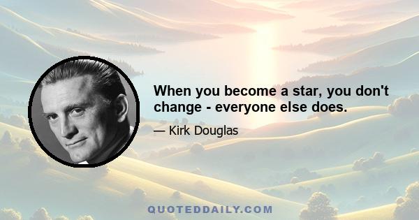 When you become a star, you don't change - everyone else does.