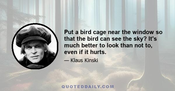 Put a bird cage near the window so that the bird can see the sky? It's much better to look than not to, even if it hurts.