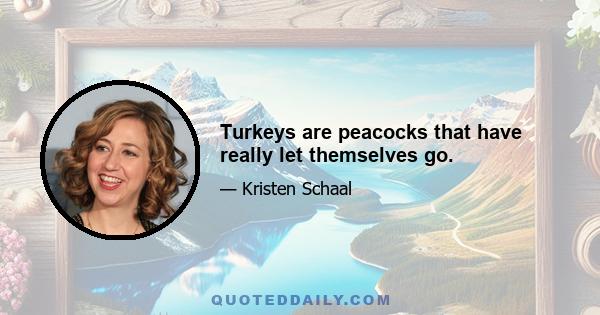 Turkeys are peacocks that have really let themselves go.