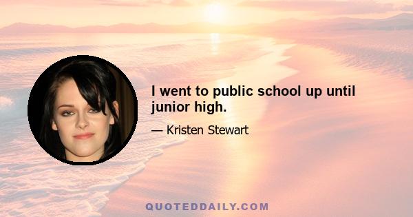 I went to public school up until junior high.