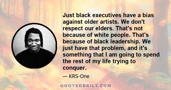 Just black executives have a bias against older artists. We don't respect our elders. That's not because of white people. That's because of black leadership. We just have that problem, and it's something that I am going 