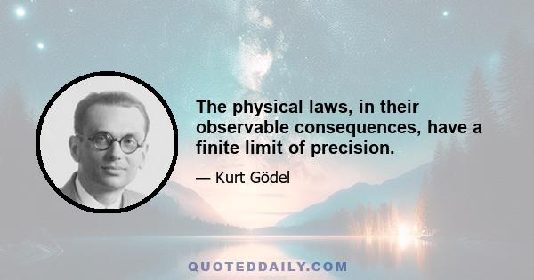 The physical laws, in their observable consequences, have a finite limit of precision.