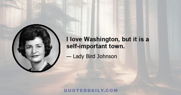 I love Washington, but it is a self-important town.