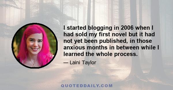 I started blogging in 2006 when I had sold my first novel but it had not yet been published, in those anxious months in between while I learned the whole process.