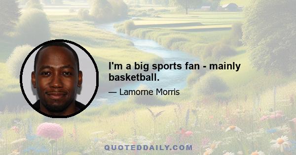 I'm a big sports fan - mainly basketball.