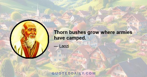 Thorn bushes grow where armies have camped.