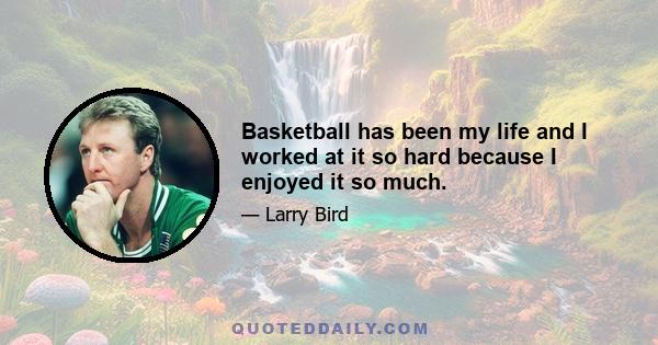 Basketball has been my life and I worked at it so hard because I enjoyed it so much.