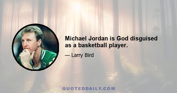 Michael Jordan is God disguised as a basketball player.