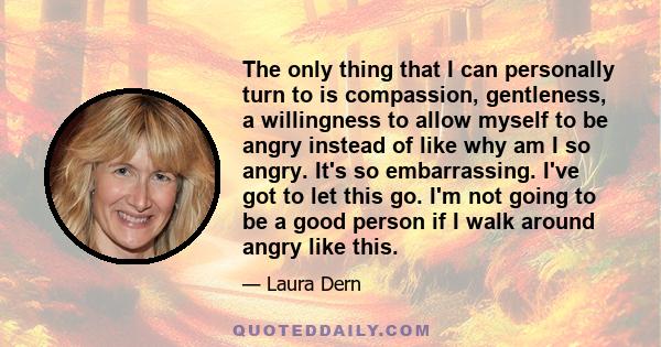 The only thing that I can personally turn to is compassion, gentleness, a willingness to allow myself to be angry instead of like why am I so angry. It's so embarrassing. I've got to let this go. I'm not going to be a