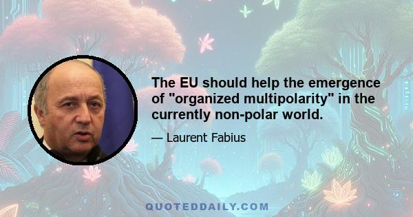 The EU should help the emergence of organized multipolarity in the currently non-polar world.