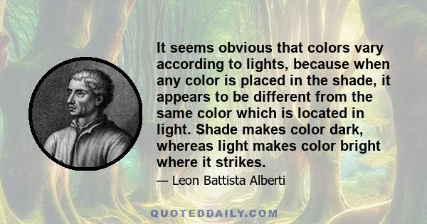 It seems obvious that colors vary according to lights, because when any color is placed in the shade, it appears to be different from the same color which is located in light. Shade makes color dark, whereas light makes 