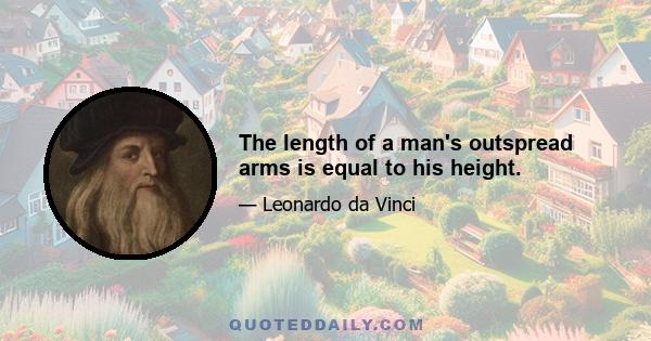 The length of a man's outspread arms is equal to his height.