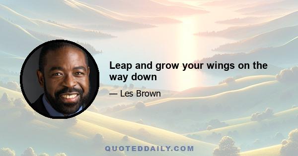 Leap and grow your wings on the way down