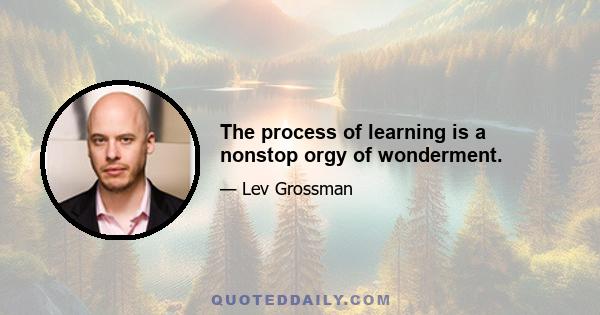 The process of learning is a nonstop orgy of wonderment.