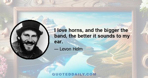 I love horns, and the bigger the band, the better it sounds to my ear.