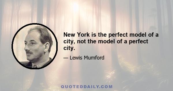 New York is the perfect model of a city, not the model of a perfect city.