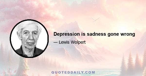 Depression is sadness gone wrong